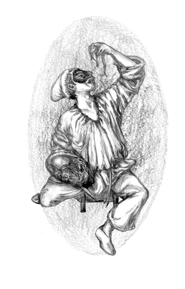 Guy eating pasta with hands.